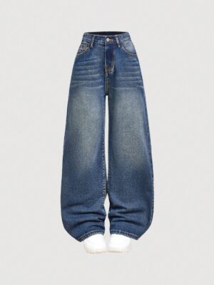 Blue Faded Baggy Jeans