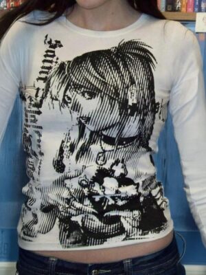 Anime Girl Fitted Top