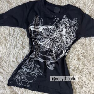 Black y2k Fitted Top