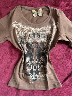 Brown y2k fitted top