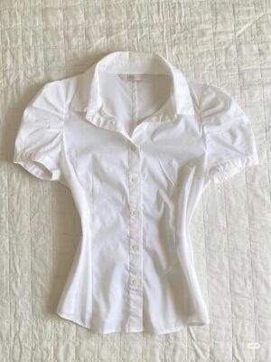 White Cropped Shirt