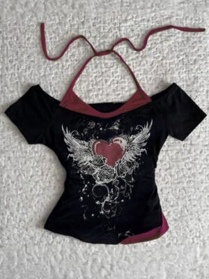 y2k heart top