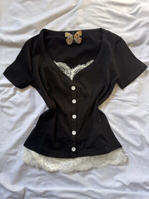 Short Sleeve Lace Top
