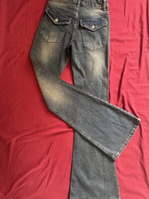 “Flared Mid Rise Jeans”