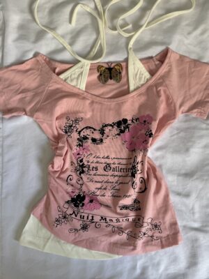 “Pink y2k shirt”