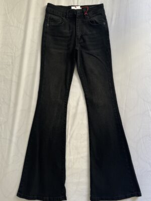 Black Flared Jeans, Mid-Rise